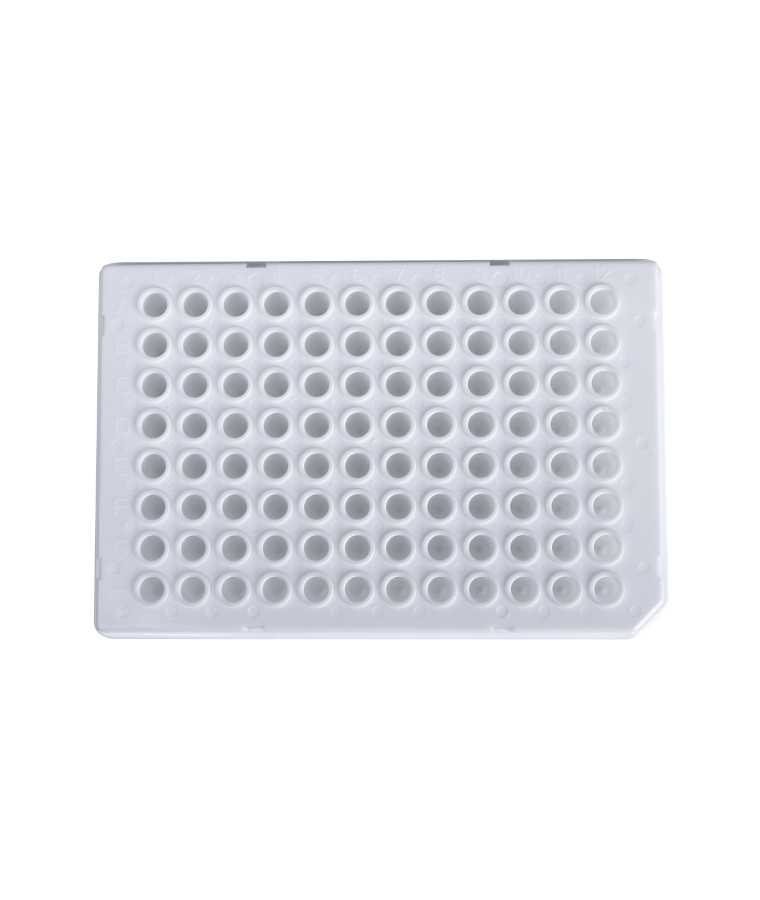 PCR10-W-96-HS-R 0,1 ml weiße 96-Well-PCR-Platte mit Halbrand und rundem Well